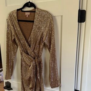 Gold  Wrap Dress